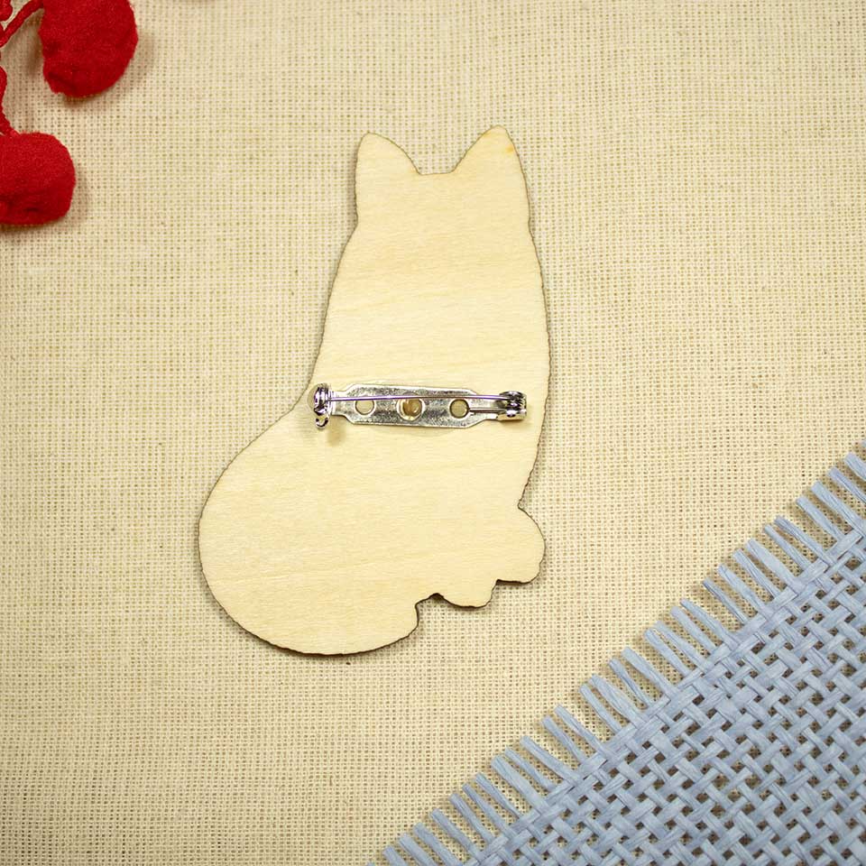 Bean cat brown - brooch
