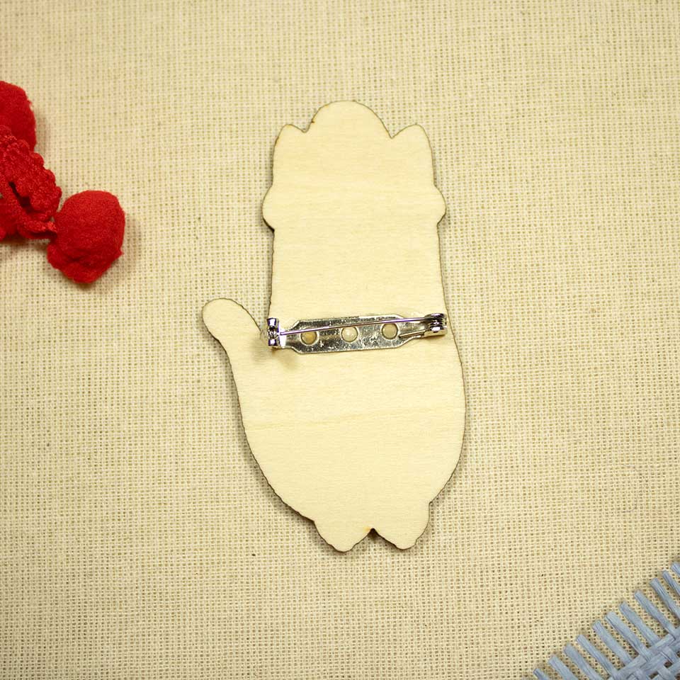 Bean cat mushroom - brooch