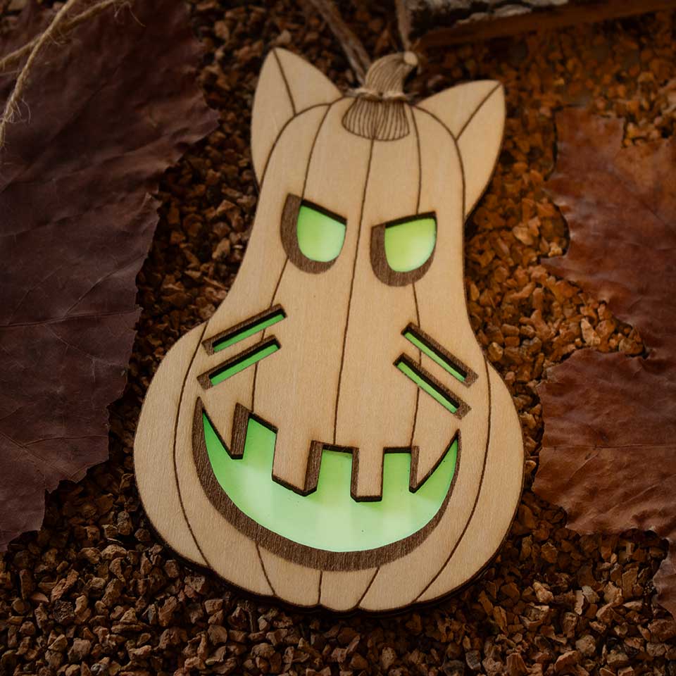 Pumpkin cat pendant complete