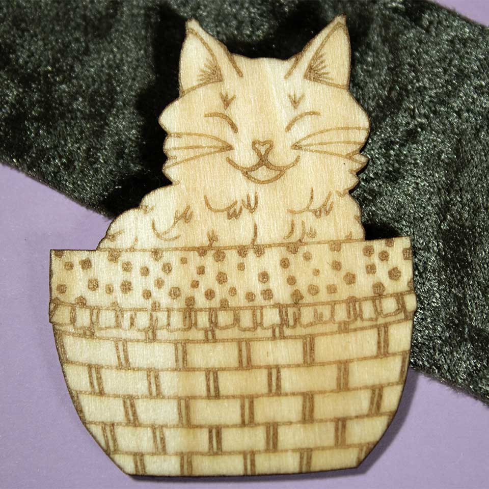 Cat in basket - Magnet