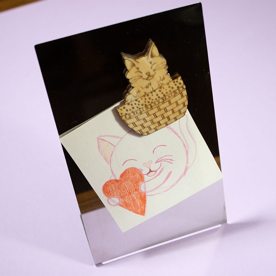 Cat in basket - Magnet