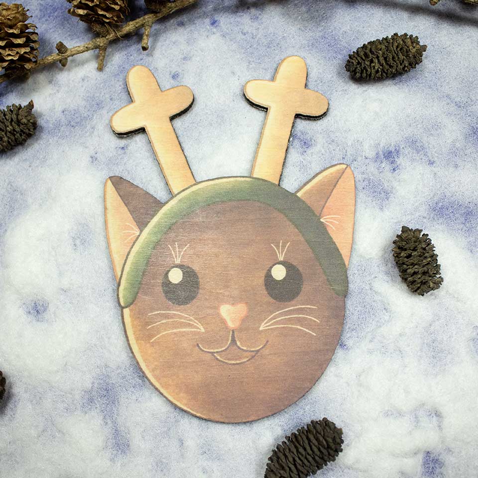 Cat reindeer - coaster