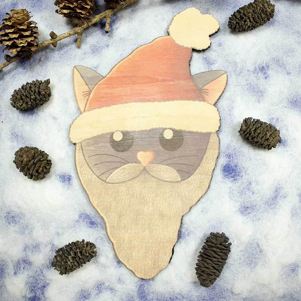 Cat Santa Claus - coaster
