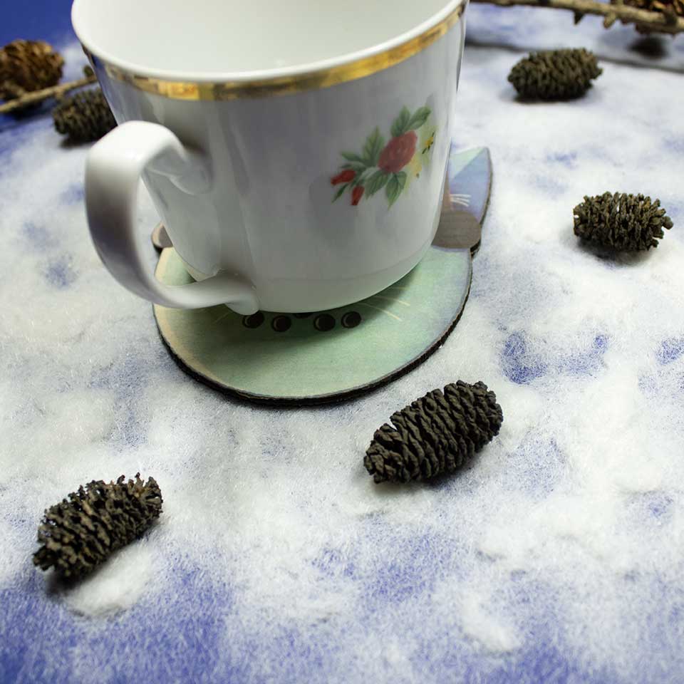 Cat snowman - coaster