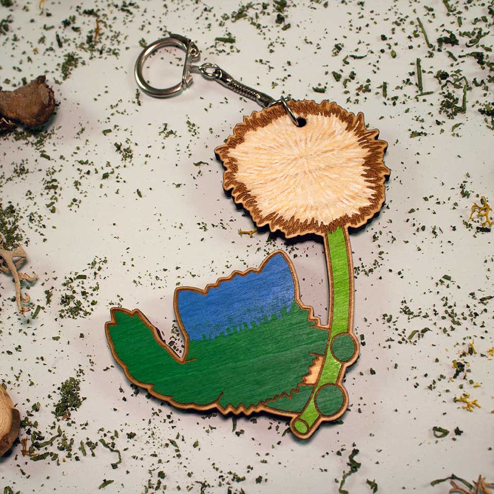 Dandelion seed flight: fear - key ring