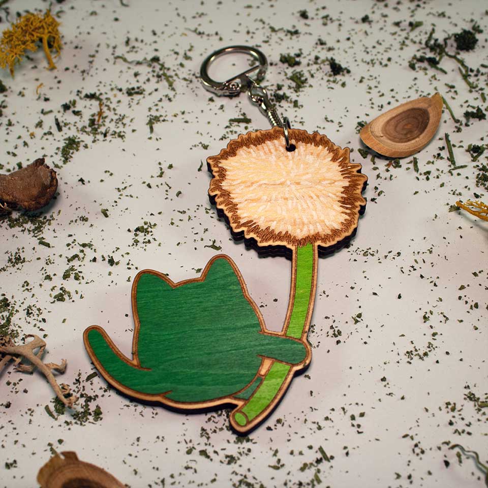 Dandelion seed flight: joy - key ring