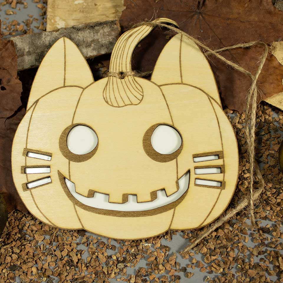 Pumpkin cat pendant complete
