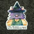 Young cat witch Rue - Sticker